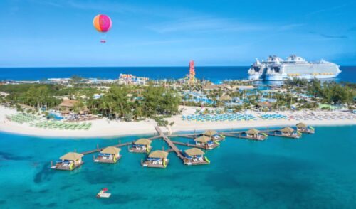 Aerial view of Cococay Bahamas