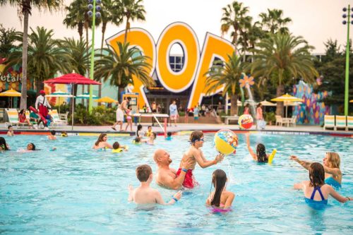 View of the Hippy Dippy Pool at Disney's Pop Century resort