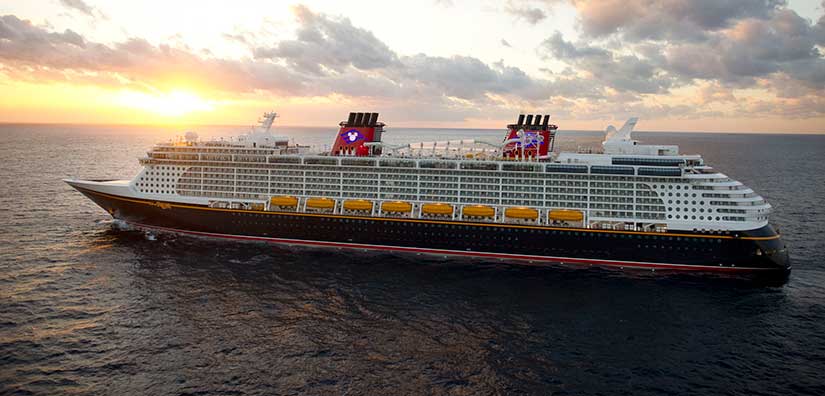 View of the Disney Dream at sea