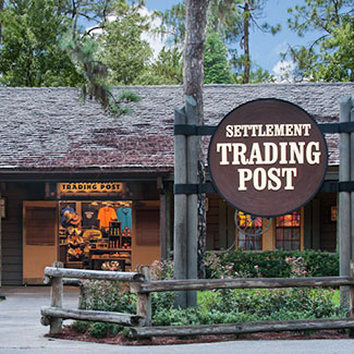 Exterior view of the Fort Wilderness Trading Post.