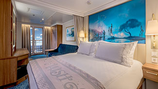 View of a stateroom aboard the Disney Wish