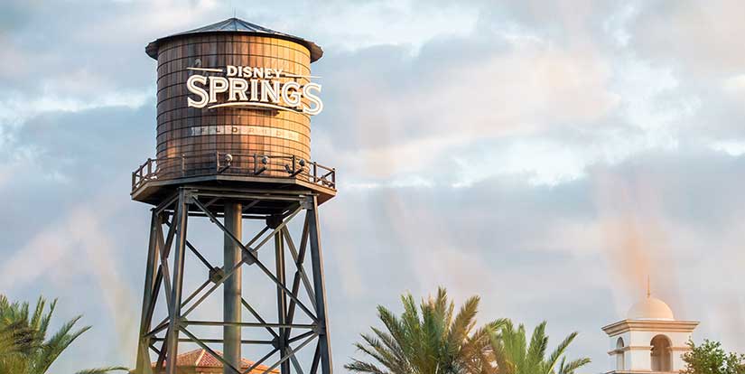 View of the water tower at Disney Springs