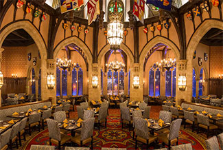 View of the Dining Room at Cinderella's Royal Table restaurant