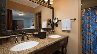 View of the bathroom at the Caribbean Beach Resort