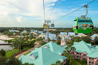 View of Caribbean Beach Resort from the Skyliner overhead