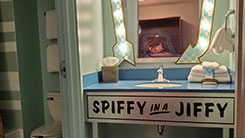 View of a Cars Suite bathroom at Disney's Art of Animation resort