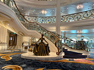 View of the Atrium aboard the Disney Wish