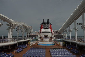 View of the top deck aboard the Disney Wish