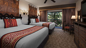 View of a bedroom at Disney's Animal Kingdom Lodge