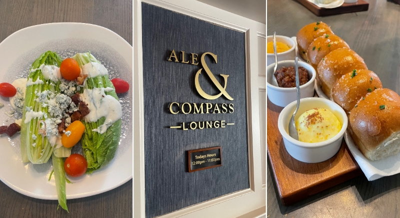 salad and rolls at Ale and Compass
